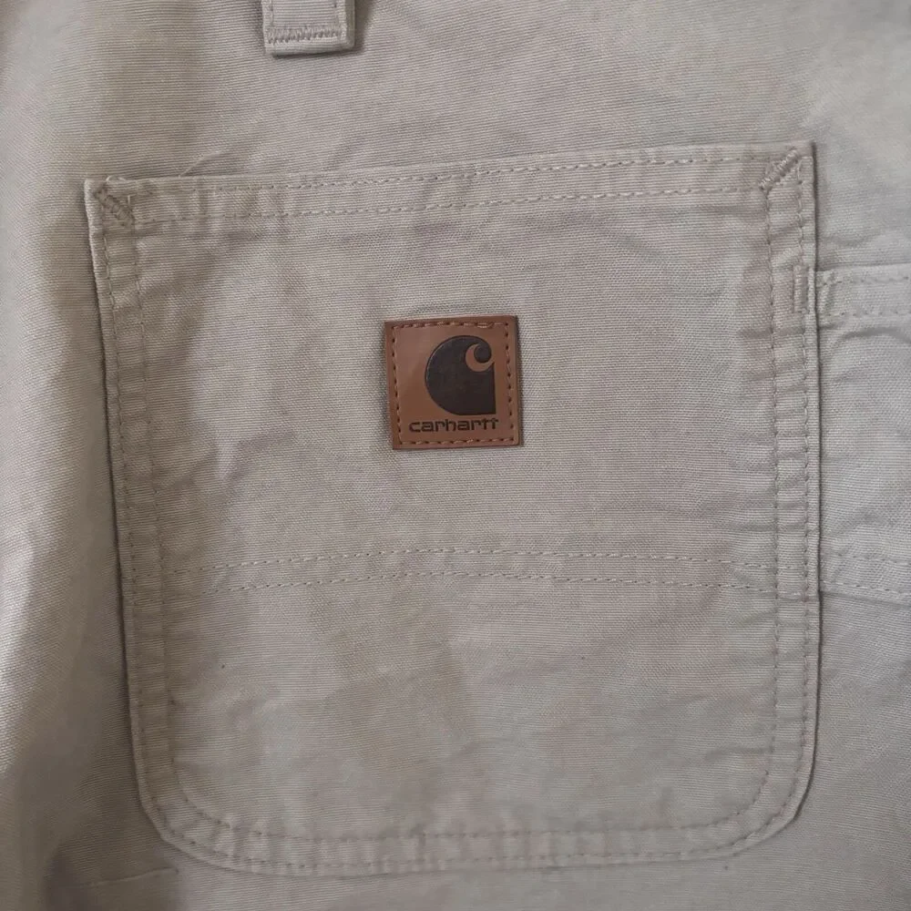 NWT Mens Carhartt Loose Fit Canvas‎ Utility Shorts 40 Khaki Workwear USA Grunge